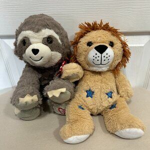 Plush Sloth and Lion Toy Set